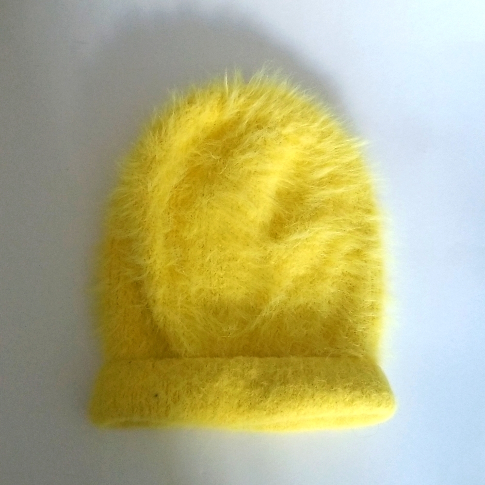 The Accessory Collective Yellow Plush  Beanie OS